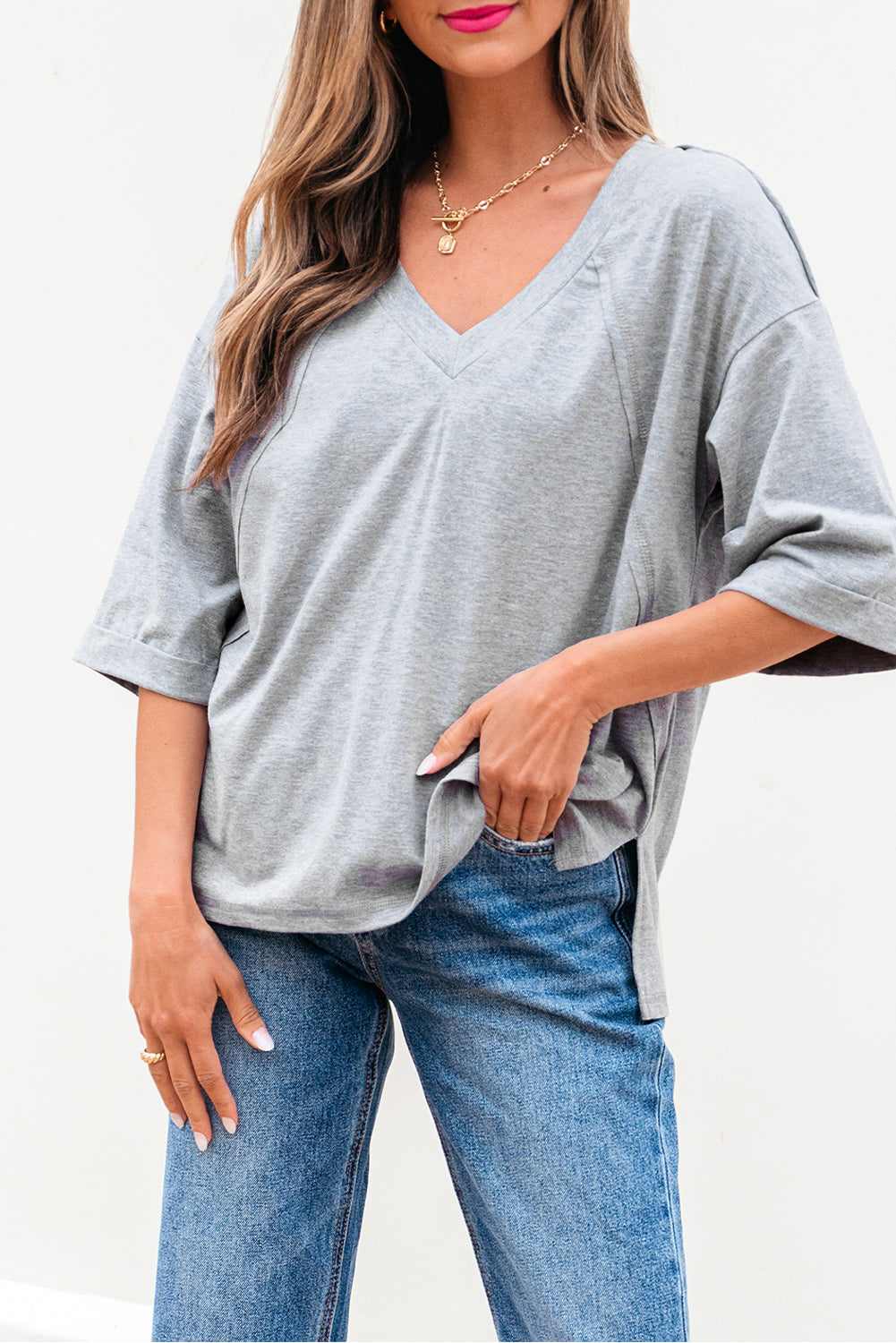 Adelaide Sleeve Oversized T Shirt - High-Rise / L - 12/14