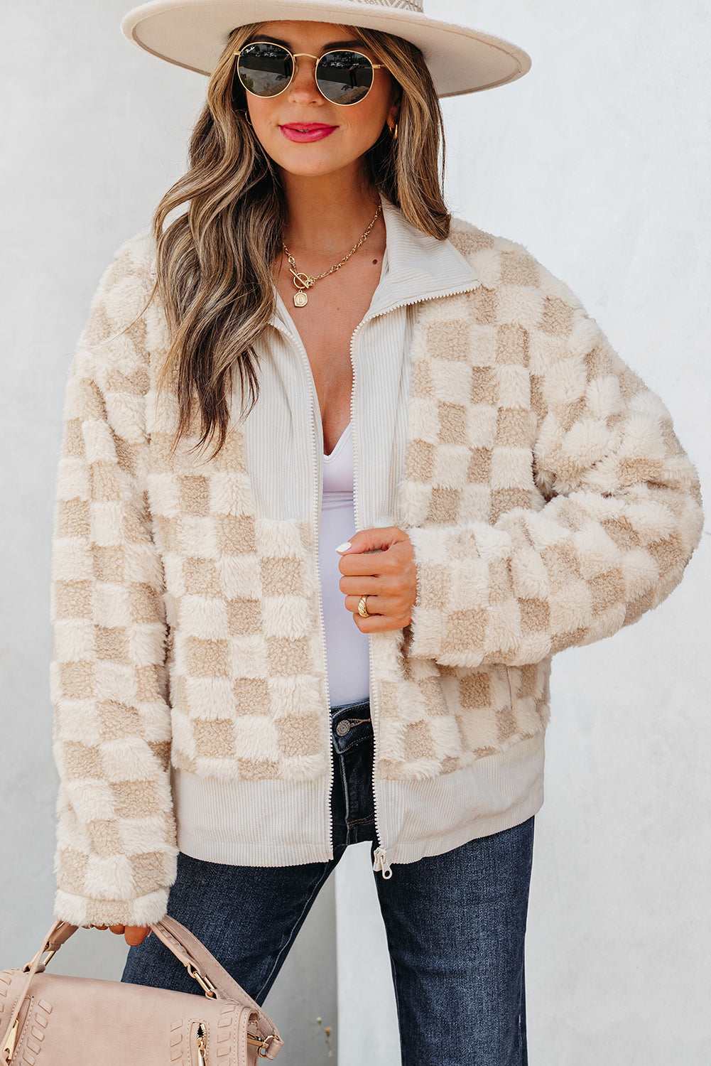 Emily Zip up Collared Jacket - Khaki / S - 4/6