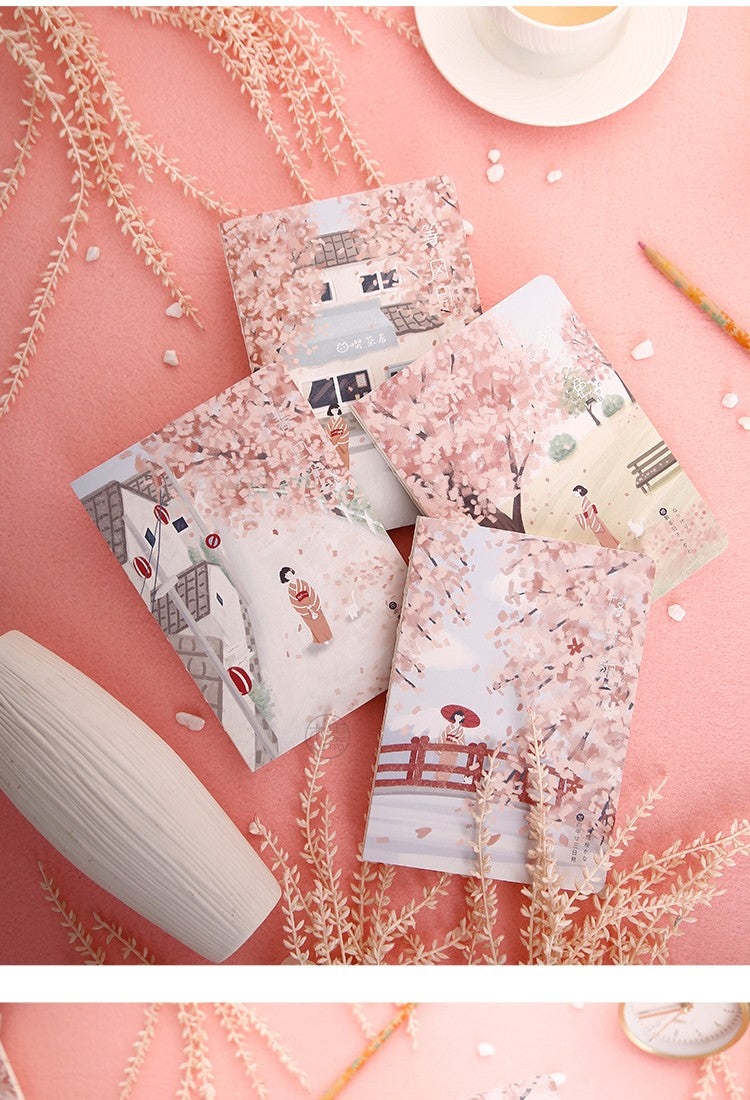 Four Kawaii Cherry Blossom Journals-