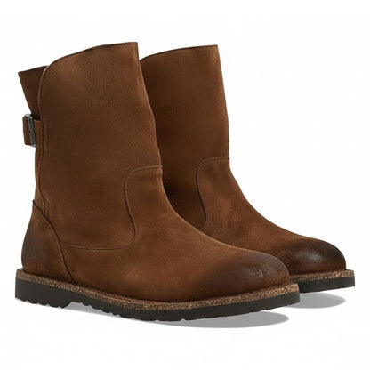 Birkenstock Unisex Upsala Shearling Suede Leather Dark Tea
