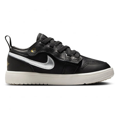 Air Jordan Preschool Retro 1 Low Alt Se 'Black Silver Sail Gold Ps' Sneakers