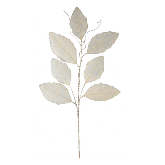 Melrose International Champagne Magnolia Leaf Spray with Twig Accent (Set of 12)