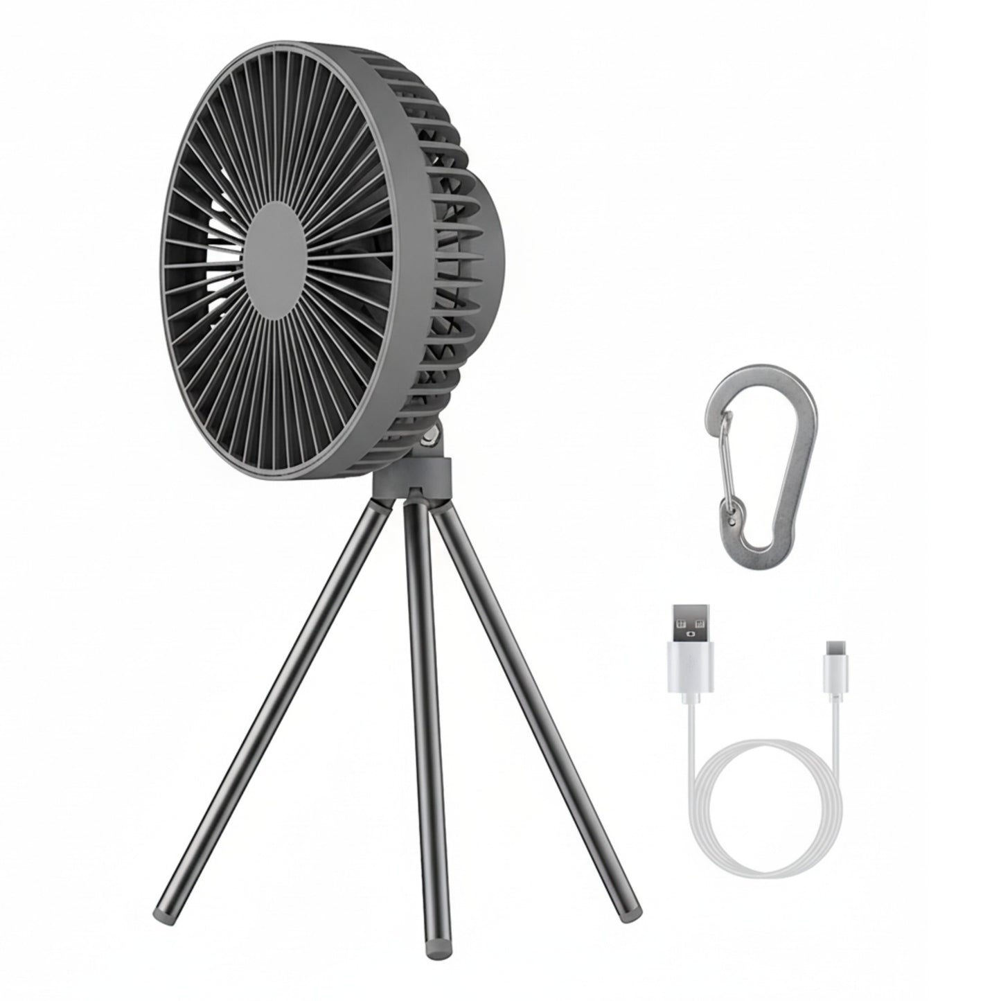 Fresh Fab Finds Camping Fan with Lantern 10000mAh Rechargeable Battery Powered Portable Tripod Fan for Tent with Hanging Hook Carabiner Emergency Power Bank Desk Fan