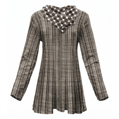 Lily by Firmiana Cowl Neck 4-Button Placket Tops
