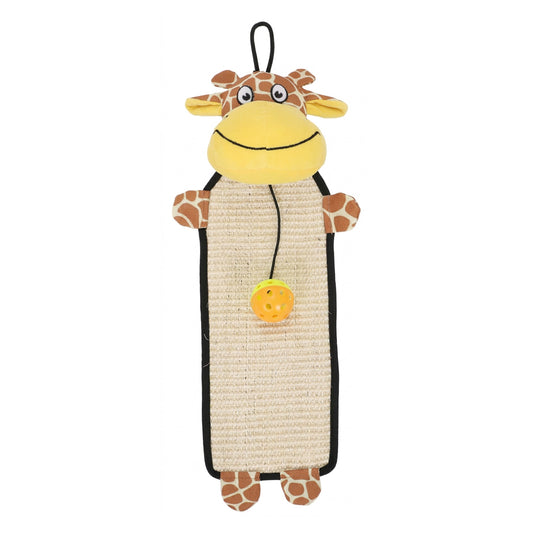 Pet Life Paw-Pleasant Eco-Natural Sisal And Jute Hanging Carpet Kitty Cat Scratcher With Toy