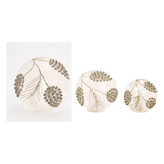 Melrose International LED Frosted Gold Pinecone Orb (Set of 3)