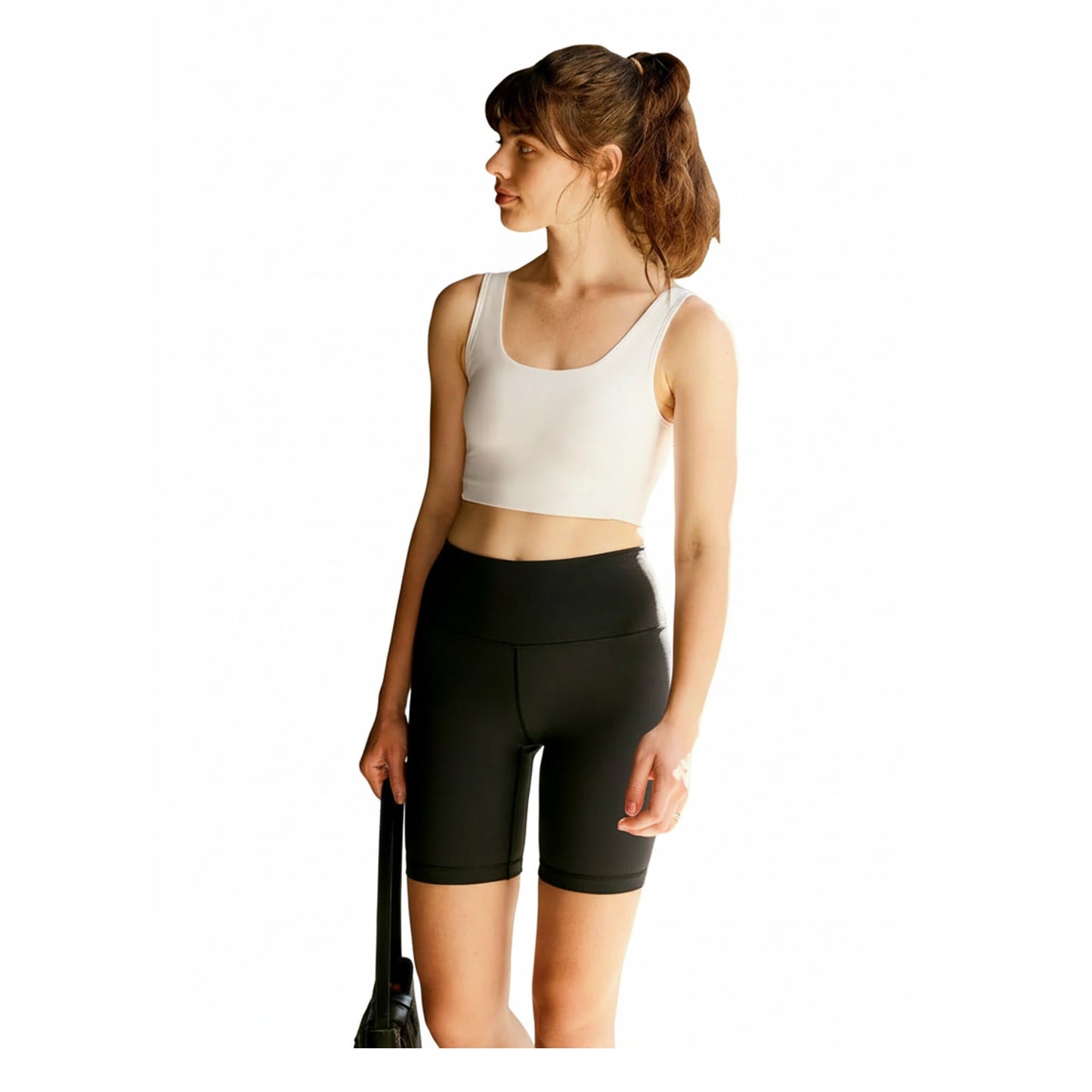 Cream Yoga Women's Sara sports bra tank white