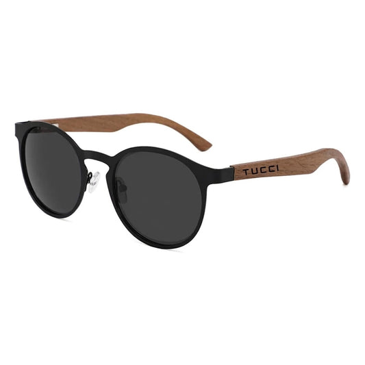 TUCCI Italy Round Polarized UV400 Sunglasses Matte Frame Retro Style