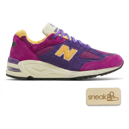 New Balance Men's 990V2 'Miusa Teddy Santis Purple Yellow' Sneakers