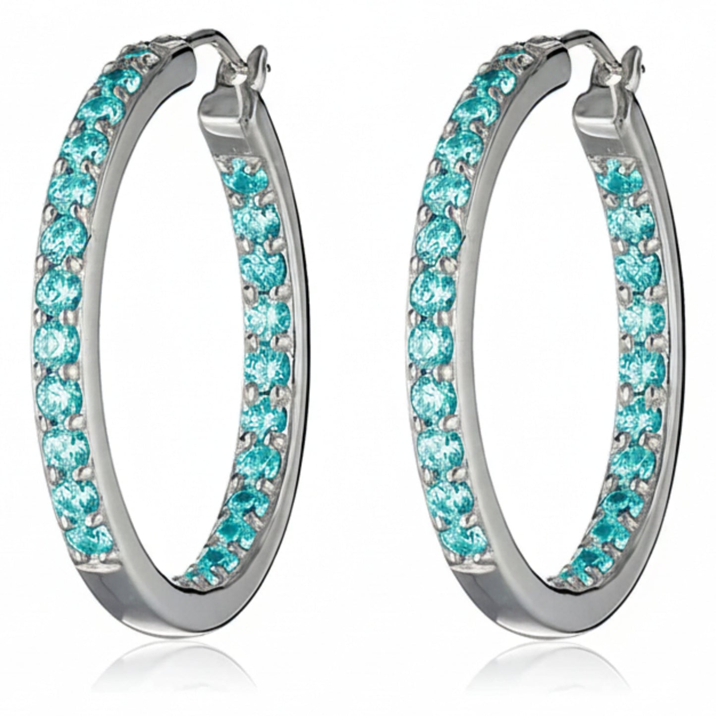 Crystal Double Side Hoop Crystal Earrings made with Swarovski Crystals ‚ 0.95 Inch Diameter