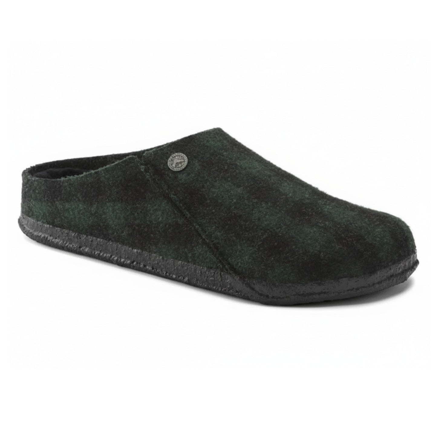 Birkenstock Zermatt Shearling Wool Felt Plaid Teal Green