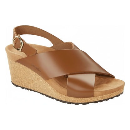 Birkenstock Women's Samira Leather Wedge Ginger Brown Sandals