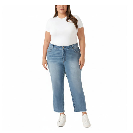 Seven7 Women's Plus Vintage Straight Ankle Jean