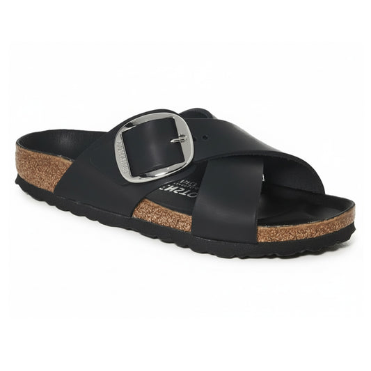 Birkenstock Siena Big Buckle Oiled Leather Black