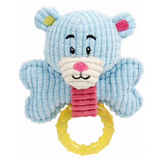 Pet Life 'Paci-Plush' Plush Squeaking and Rubber Teething Newborn Puppy Dog Toy