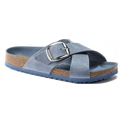 Birkenstock Siene Big Buckle Oiled Leather Dusty Blue