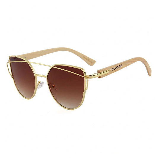 TUCCI Italy Gold Brown Gradient UV400 Sunglasses Classic Stylish Look