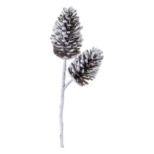 Melrose International Flocked Snowy Pine Cone Spray (Set of 6)