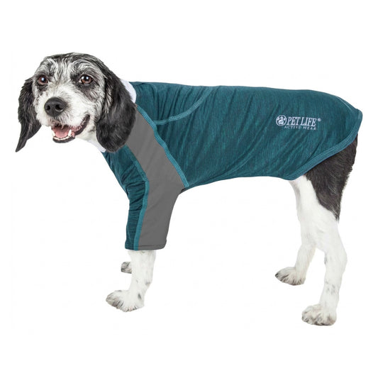 Pet Life Active 'Chewitt Wagassy' 4-Way Stretch Performance Long Sleeve Dog T-Shirt