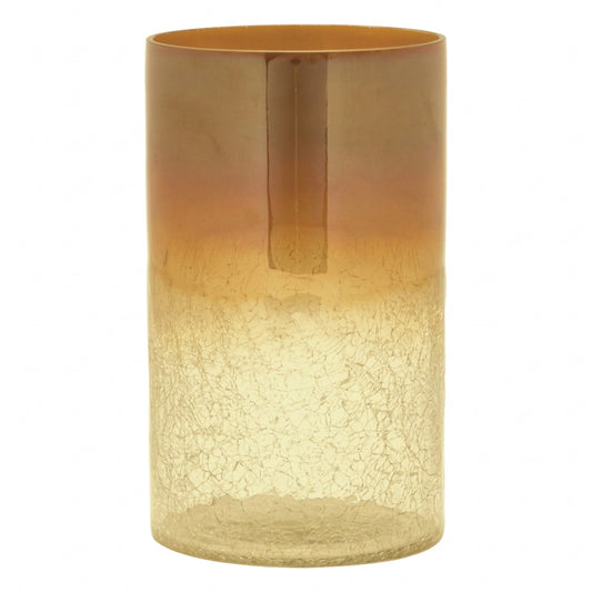 Melrose International Gold Ombre Crackle Glass Vase (Set of 2)