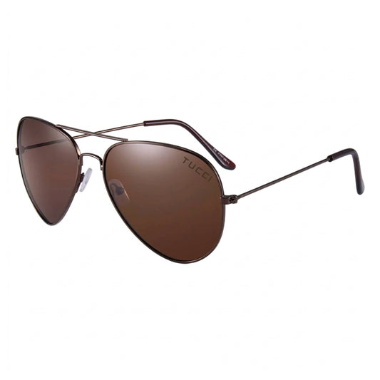 TUCCI Italy Brown Polarized UV400 Pilot Sunglasses Classic Aviator