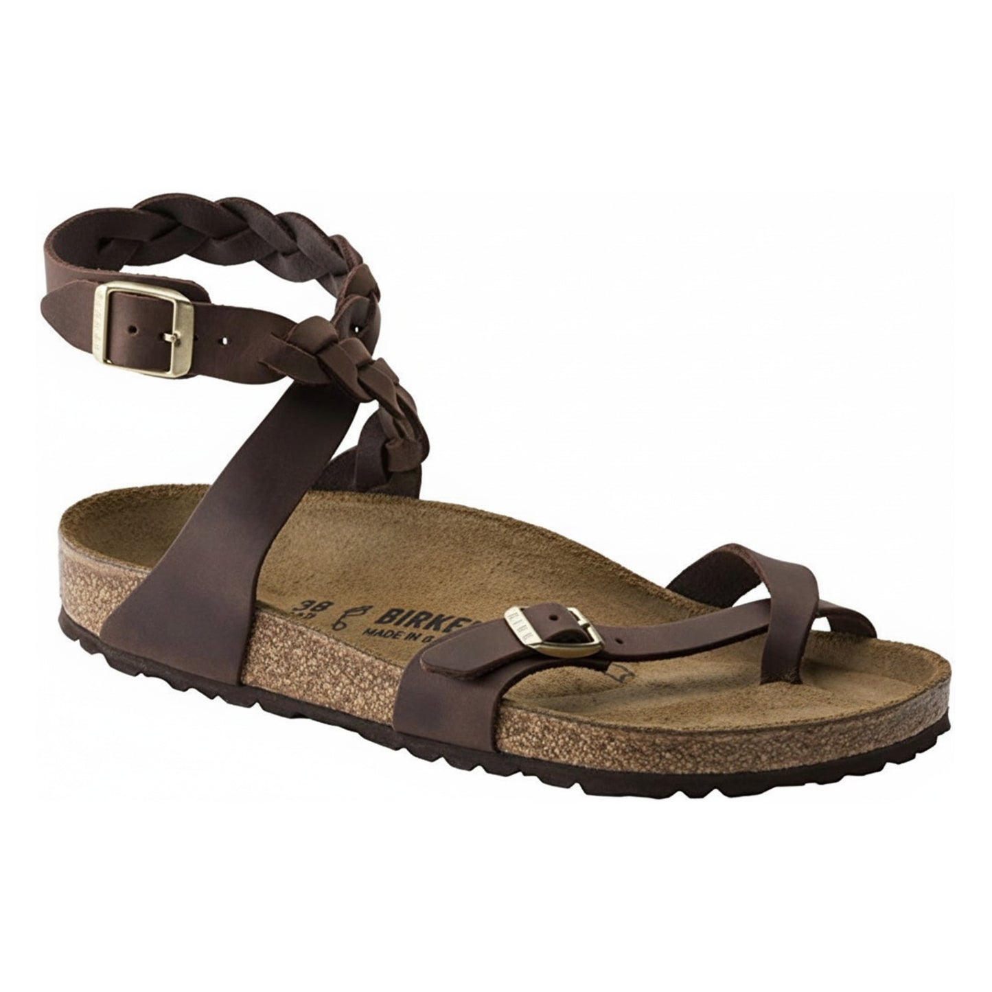 Birkenstock Unisex Yara Braided Waxy Leather Habana