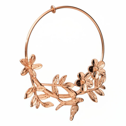 Don’t AsK Goldtone Floral Hoop Earrings – Open Flower Hoop Dangles
