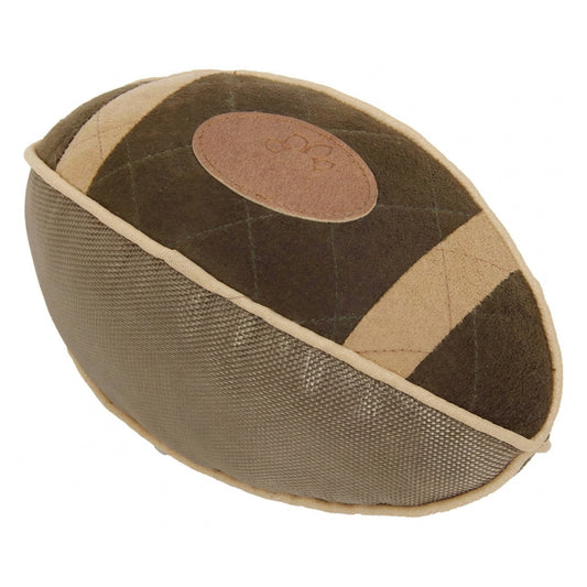 Pet Life 'Pugskin' Durable Oxford Nylon and Mesh Plush Squeaky Football Dog Toy