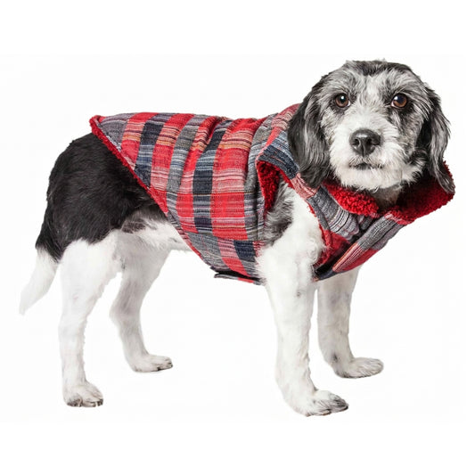 Pet Life 'Scotty' Tartan Classical Plaided Insulated Dog Coat Jacket