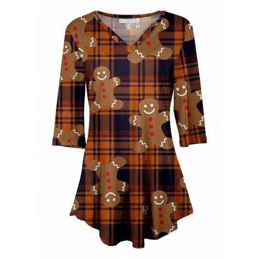 Lily by Firmiana Women’s  Gingerbread & Candy Cookie Holiday Print