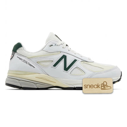 New Balance Men's 990V4 'Miusa White Green' Sneakers