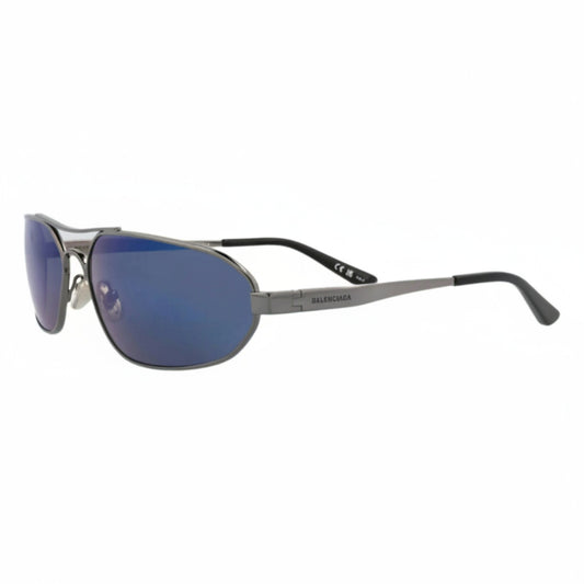 Balenciaga Shield-Frame Metal Sunglasses