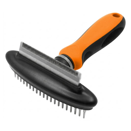 Pet Life Flex Series 2-in-1 Dual-Sided Grooming Undercoat Pet Rake and Deshedder
