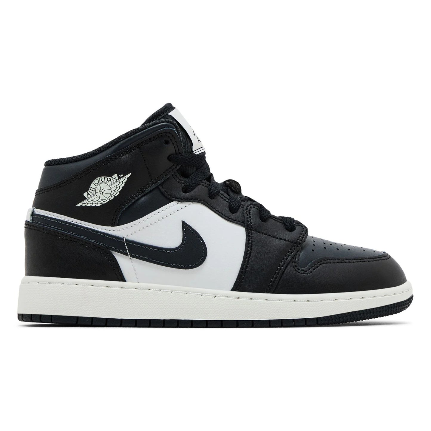Air Jordan Grade School Retro 1 Mid 'Off Noir Toe Gs' Sneakers