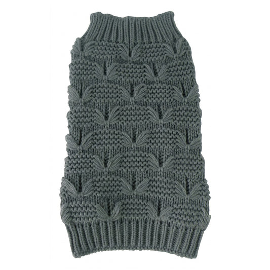 Pet Life Butterfly Stitched Heavy Cable Knitted Fashion Turtle Neck Dog Sweater