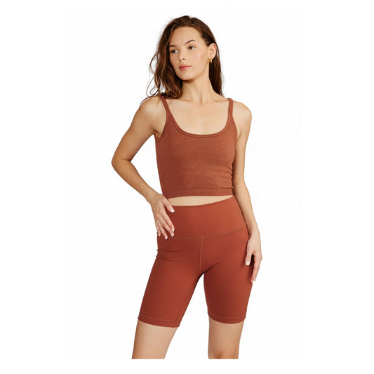 Cream Yoga Women's Kendall cami bra tank rust