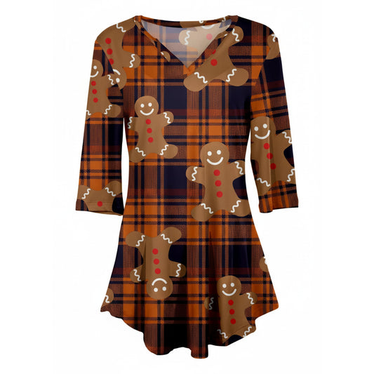 Lily by Firmiana Women’s Gingerbread & Candy Cookie Holiday Print