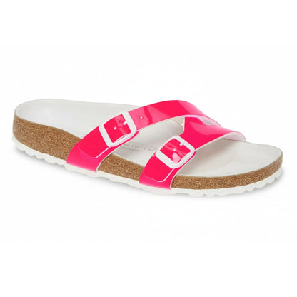 Birkenstock Women's Yao Balance Birko-Flor Patent Neon Pink HEX9 Sandals