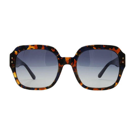Blue Amber Tortoise Square Women's Sunglasses