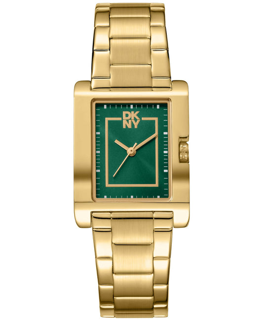 Dkny Women Watch, Gold Color Case, Dark Green Dial, Gold Color Metal Bracelet, 3 Hands, 3 Atm