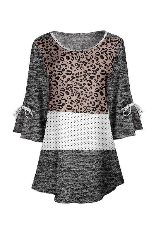 Heather Gray & Leopard Patchwork-