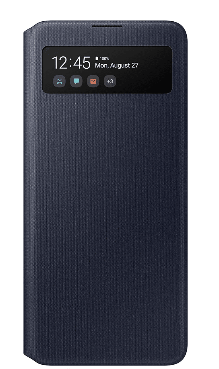 Samsung Original Galaxy A51 S-View Wallet Cover/Folio Mobile Phone Case – Black