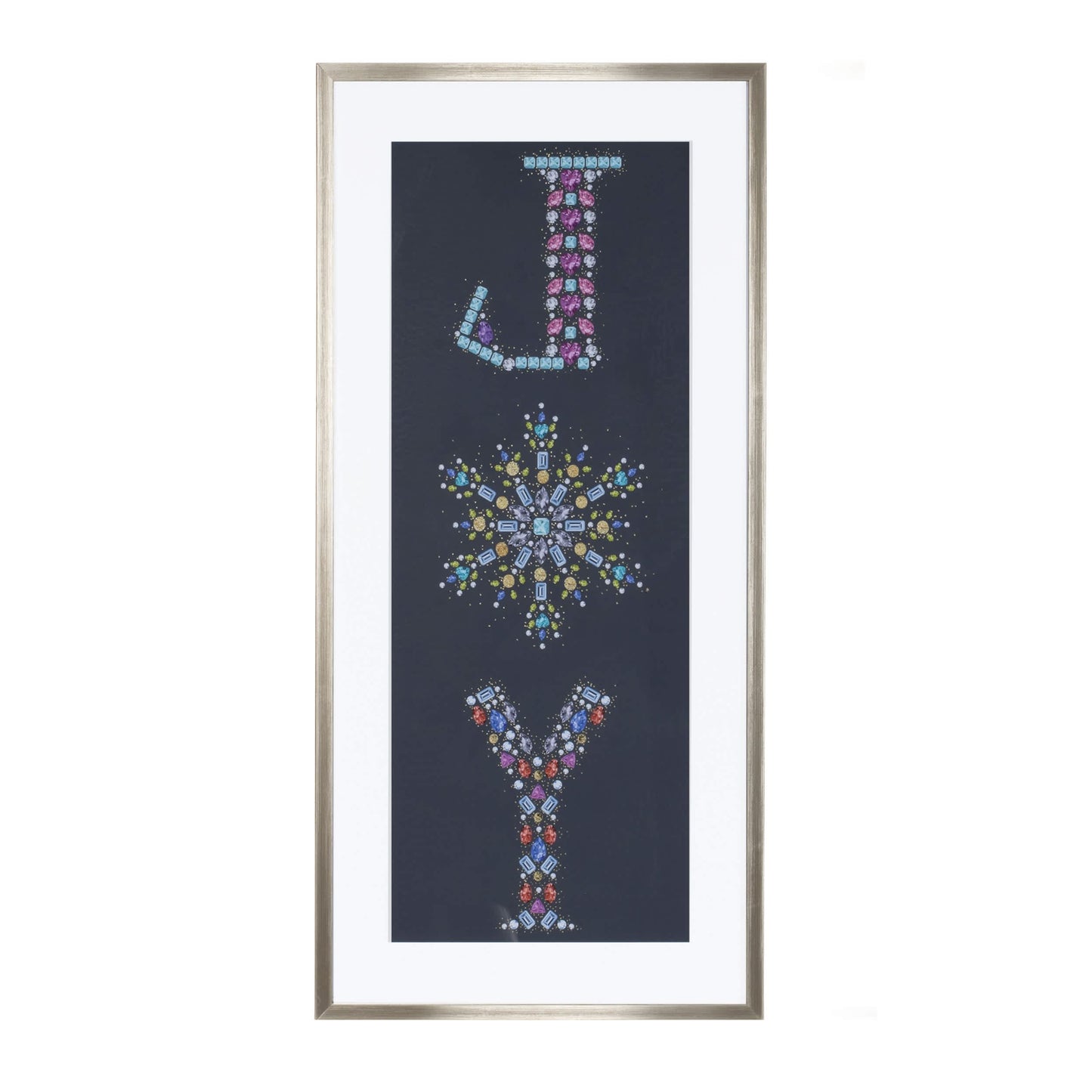 Melrose International Holiday Jewel "Joy" Print Under Glass 23.5"H