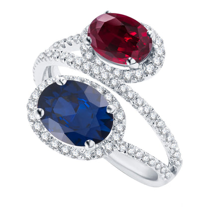 Blue, Red, White-