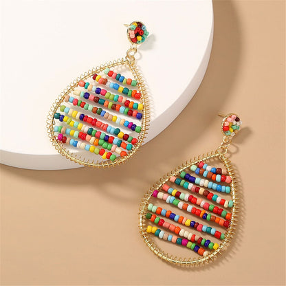 Multicolor Howlite & Goldtone Drop Earrings