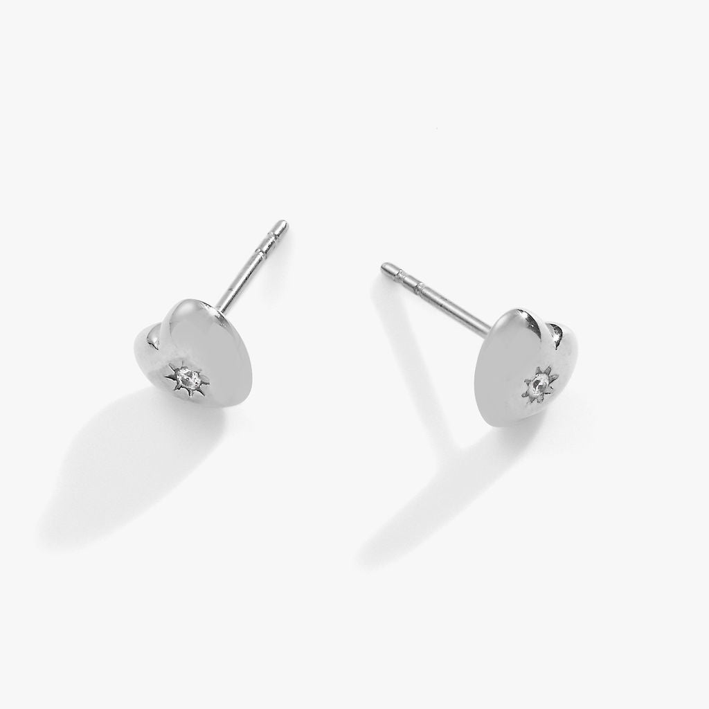 Crystal Puffy Heart Mini Stud Earrings