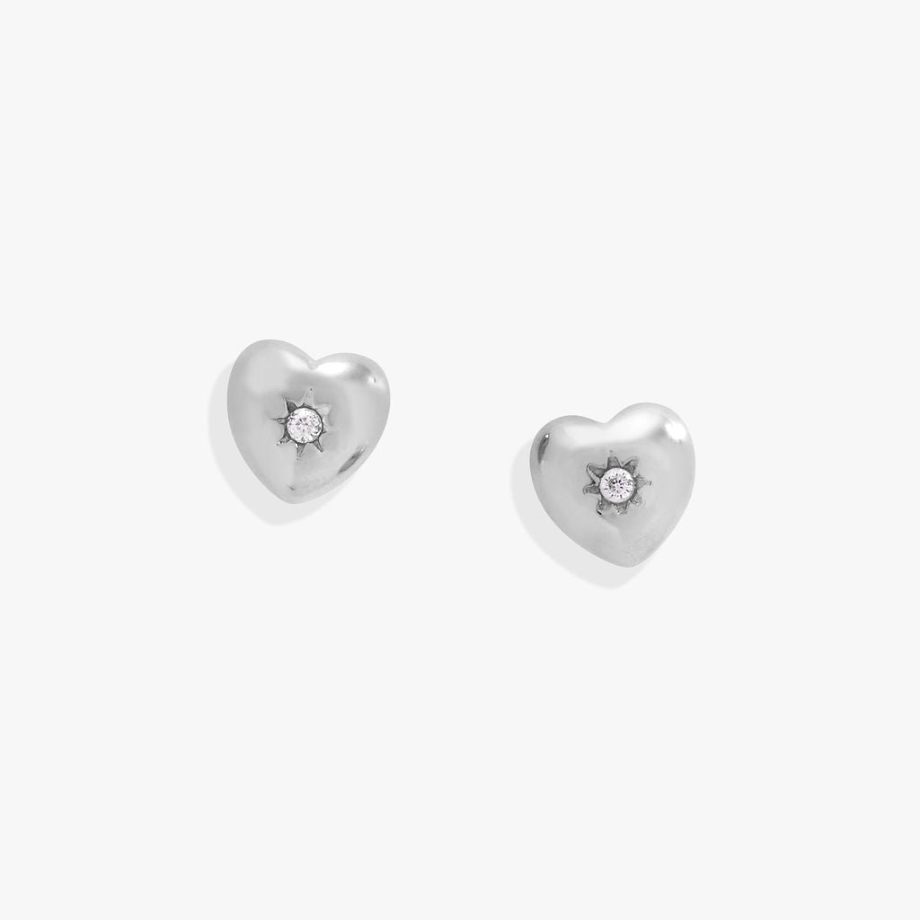 Crystal Puffy Heart Mini Stud Earrings
