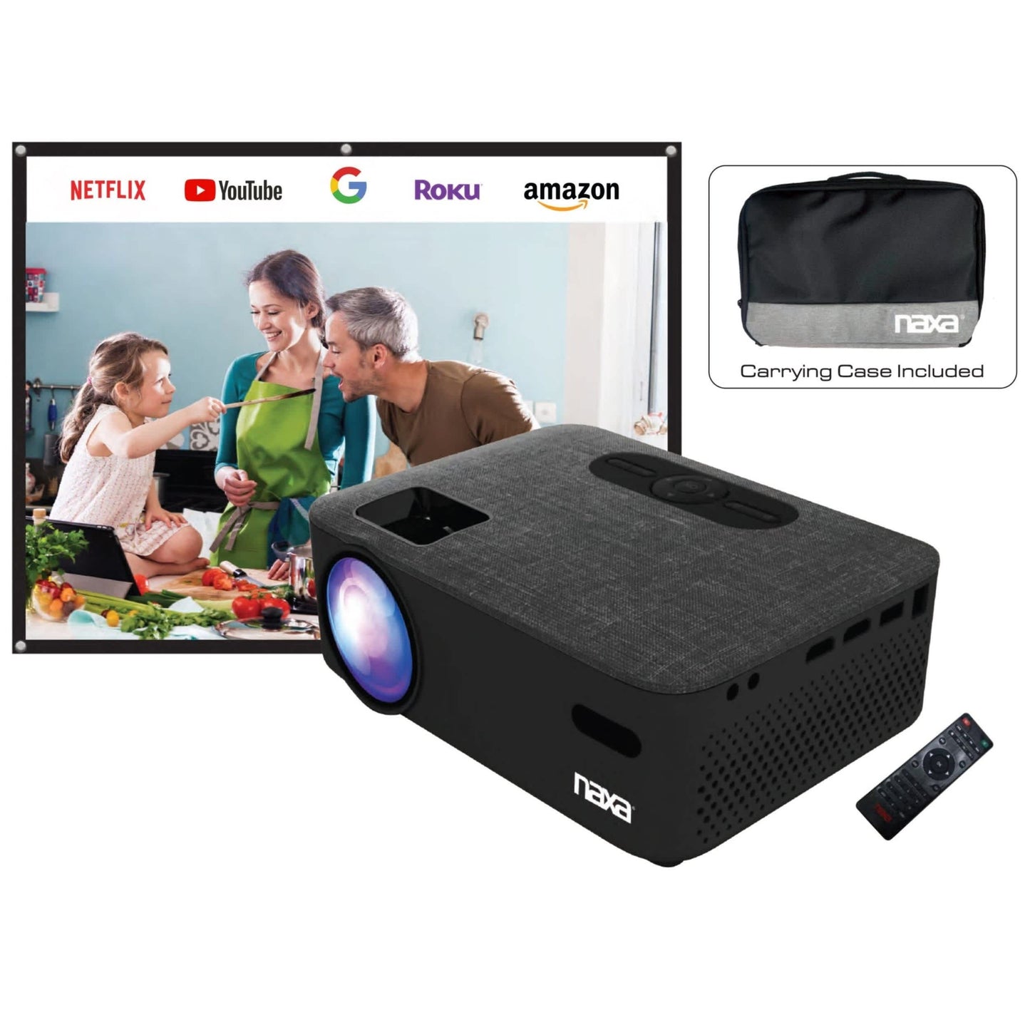 Naxa 150" Home Theater LCD Projector Combo - Black