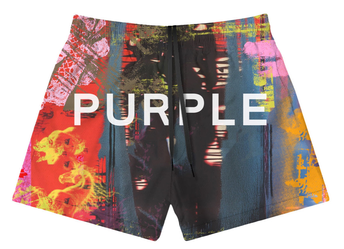 Purple Brand Men's Abstract All Around Shorts - P504-Pmab225
