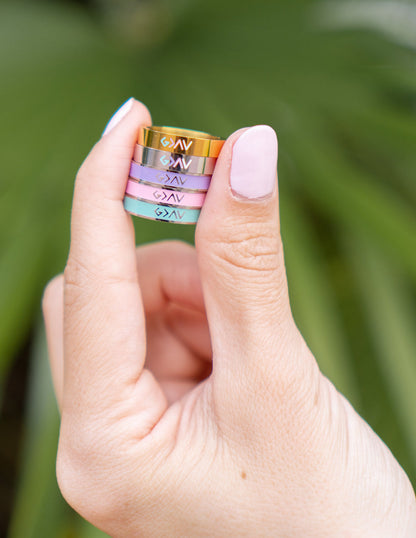 Elevated Faith Lavender Enamel Highs and Lows Ring